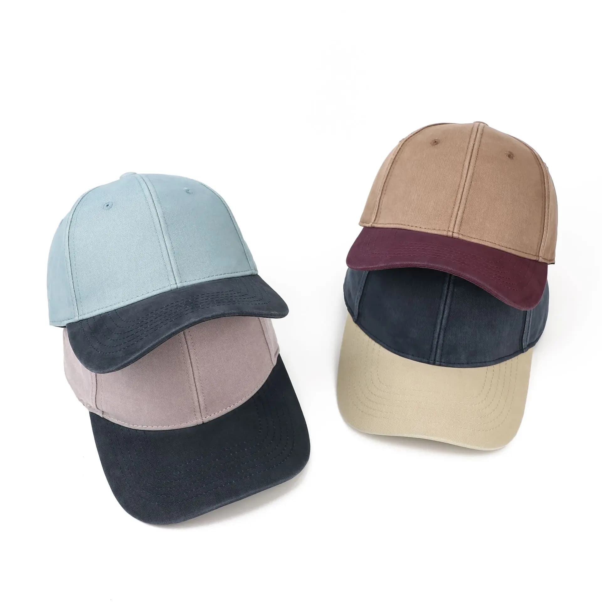 Berretto da baseball alla moda da donna - Snapback in cotone lavato vintage, cappello da sole a tesa morbida per berretto casual primavera/autunno stile street