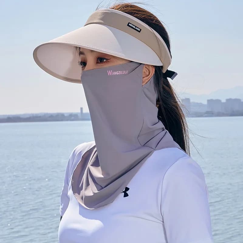 Superior Quality Men Women UPF50 Ice Silk Sun Mask Summer Outdoor Cycling Full Face Cover Breathable Shield UV Protection Set