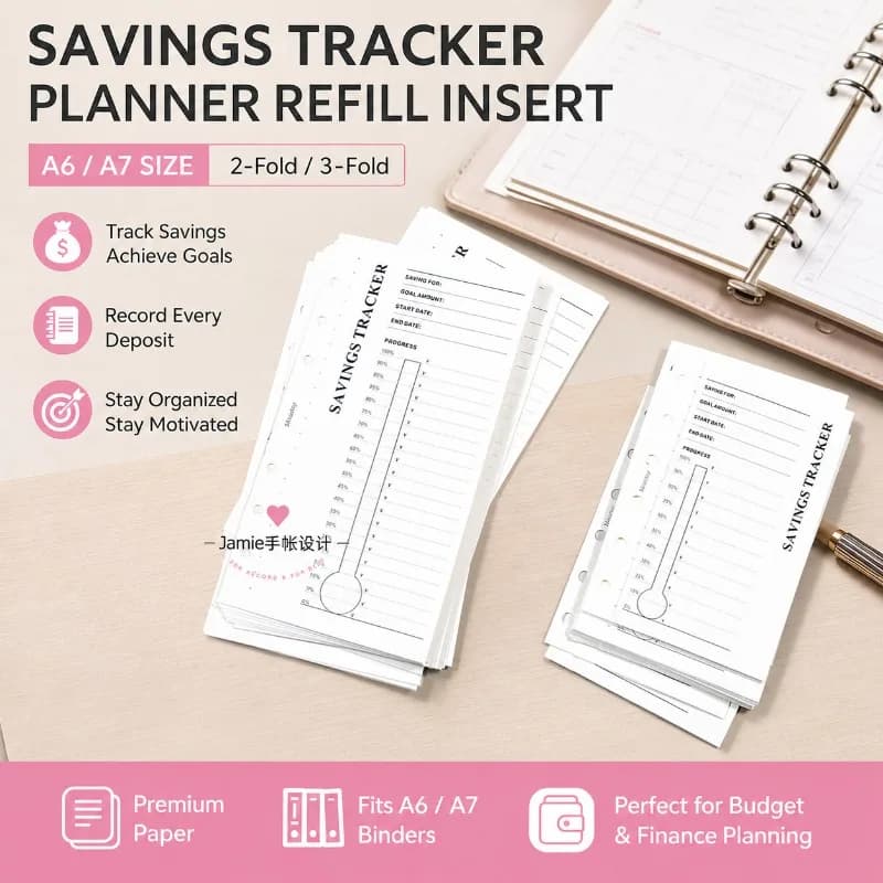 Fromthenon A6/A7 Inserti Ricaricabili per Planner - Fogli Pieghevoli per Monitoraggio Risparmi, Finanza e Registro Budget, Pagine di Ricambio per Quaderni