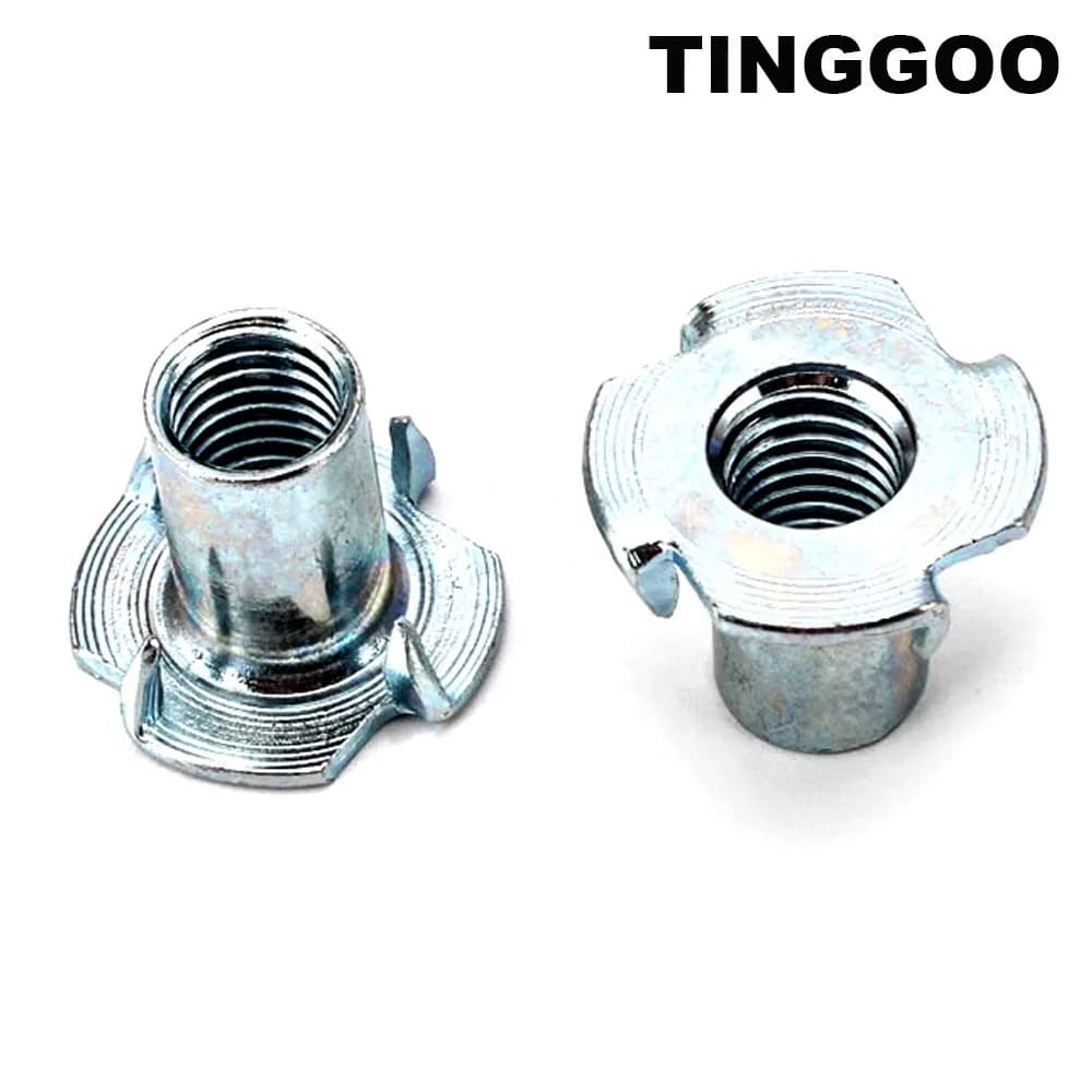 2/10/20pcs M4 M5 M6 M8 M10 M12 High Quality Thicken Steel Four Claws Speaker Nut Blind Pronged Insert Tee T Nut Furniture Nut