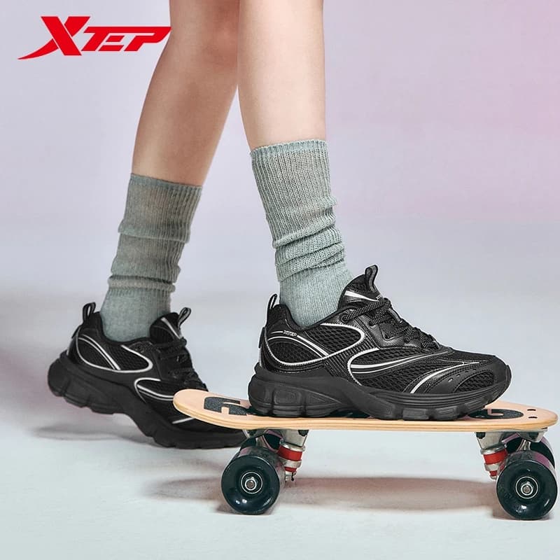 Xtep Scarpe casual Donna 2025 Primavera Street Style Scarpe sportive con suola spessa Sneakers classiche leggere vintage 875118320007