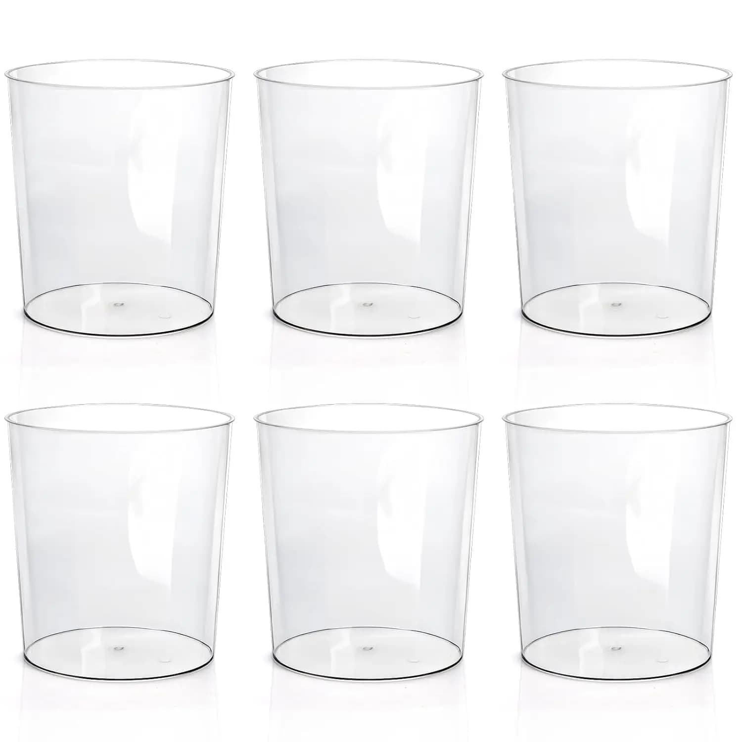 Set di 6 Cestini per Rifiuti in Plastica Trasparente, Senza BPA, per Bagno, Cucina, Ufficio, Casa, 8x7.5x6.4 Pollici