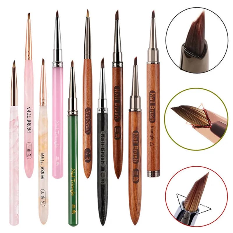 Pennello per unghie con petali triangolari di colore diverso pennello per Nail Art in acrilico strisce griglia per pittura floreale disegno strumento per manicure