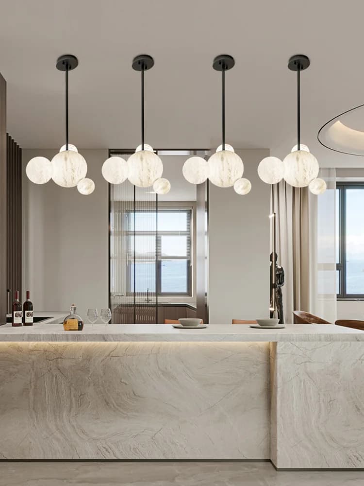 Lampadario rotondo in gesso con fiocco di neve in stile americano Luci lustro Telaio ad anello a forma lunga Oscuramento a soffitto per camera da letto Cucina