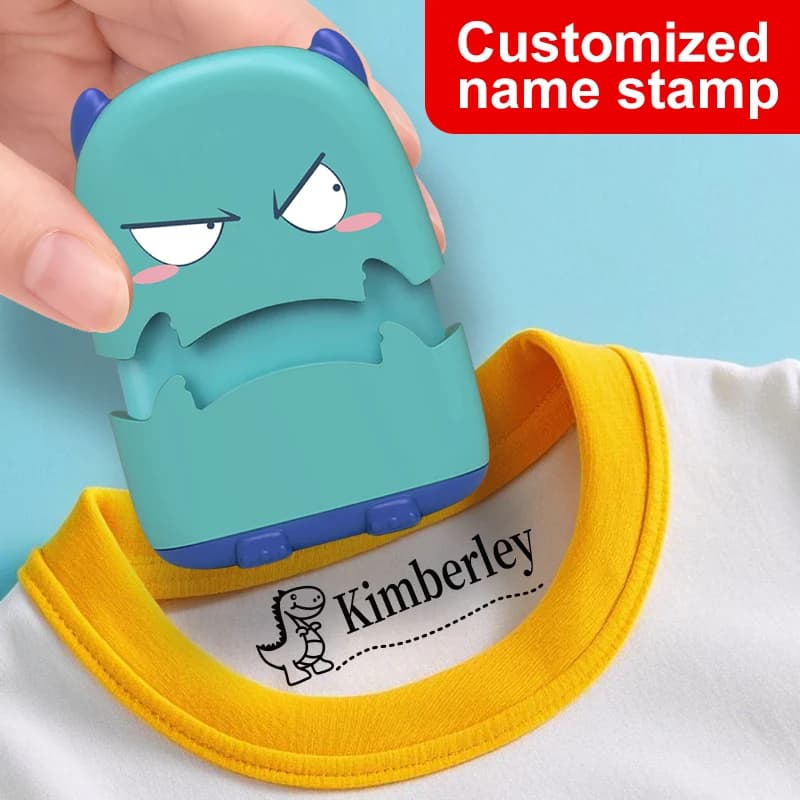 Custom Stamp With Student Name: Customized Waterproof Seal, Un faded Ink, Portable School Essential Elements and Educational Gifts for Kids
