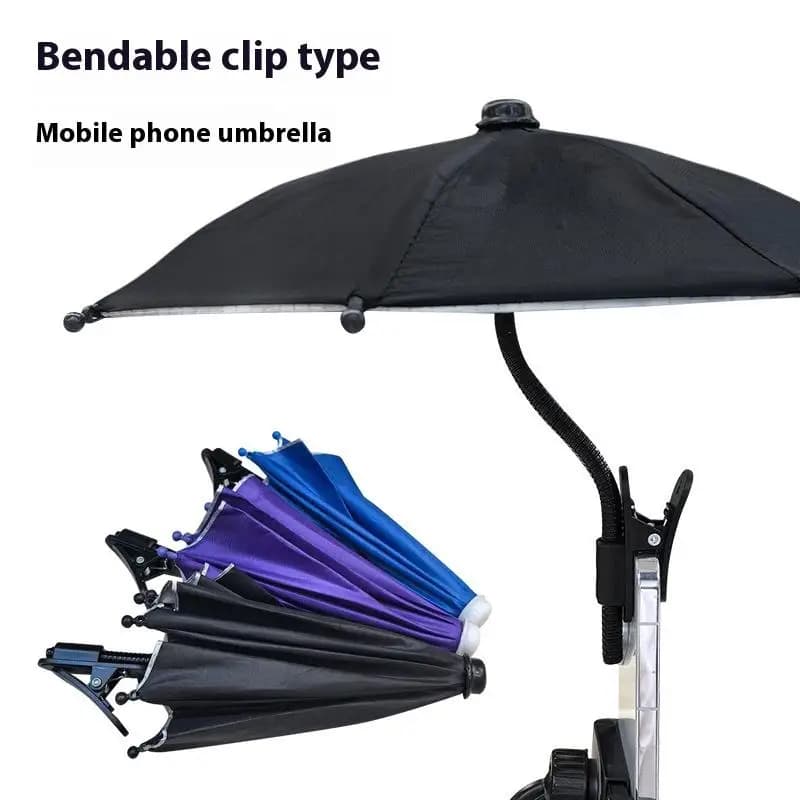 Nuovo supporto per telefono cellulare Protezione solare Ombrello Clip Telefono cellulare esterno Ombrello fisso Ombrellone antipioggia Telefono cellulare Anti-riflesso