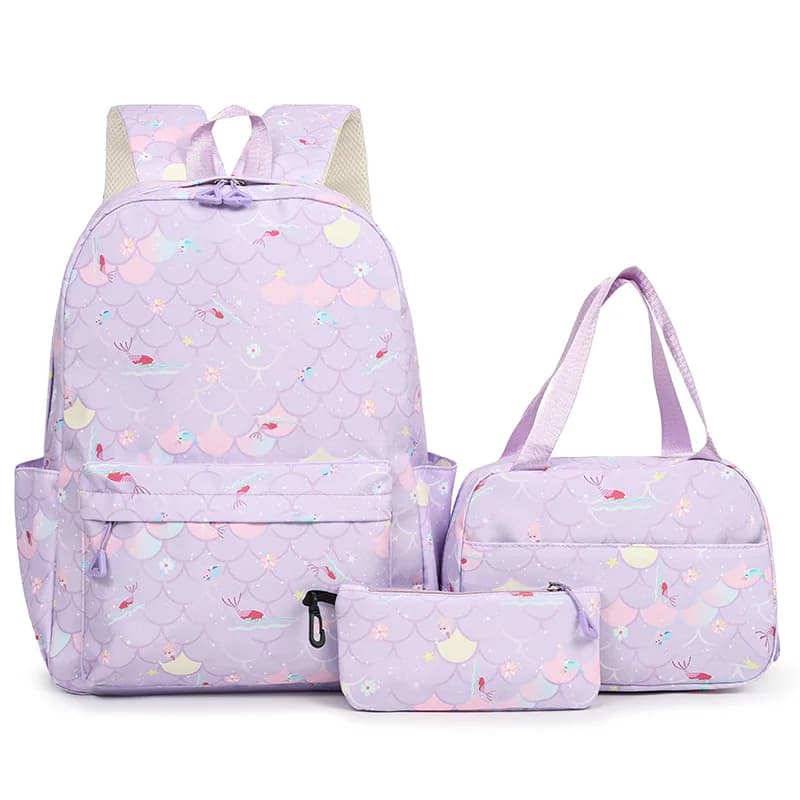 3PCS Backpack Set Fashion Backpack Lunch Bag Pencil Case Backpacks for Middle High School Students School Bag Travel Backpack