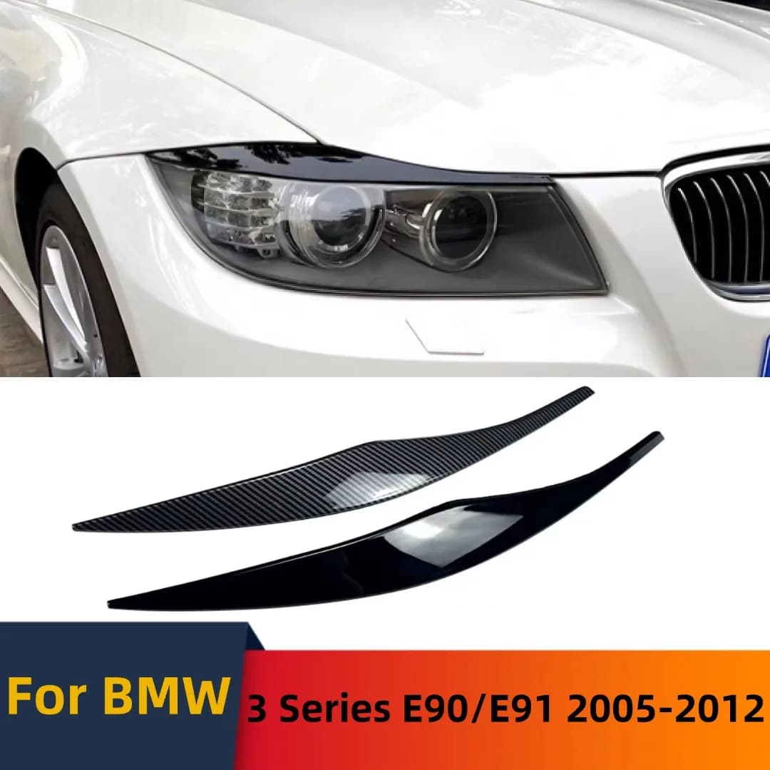Faro anteriore Contorno Striscia Sopracciglio Copertura Trim Per BMW Serie 3 E90 E91 318i 320i 330i 325i 335i 320d 335d Tuning Accessori