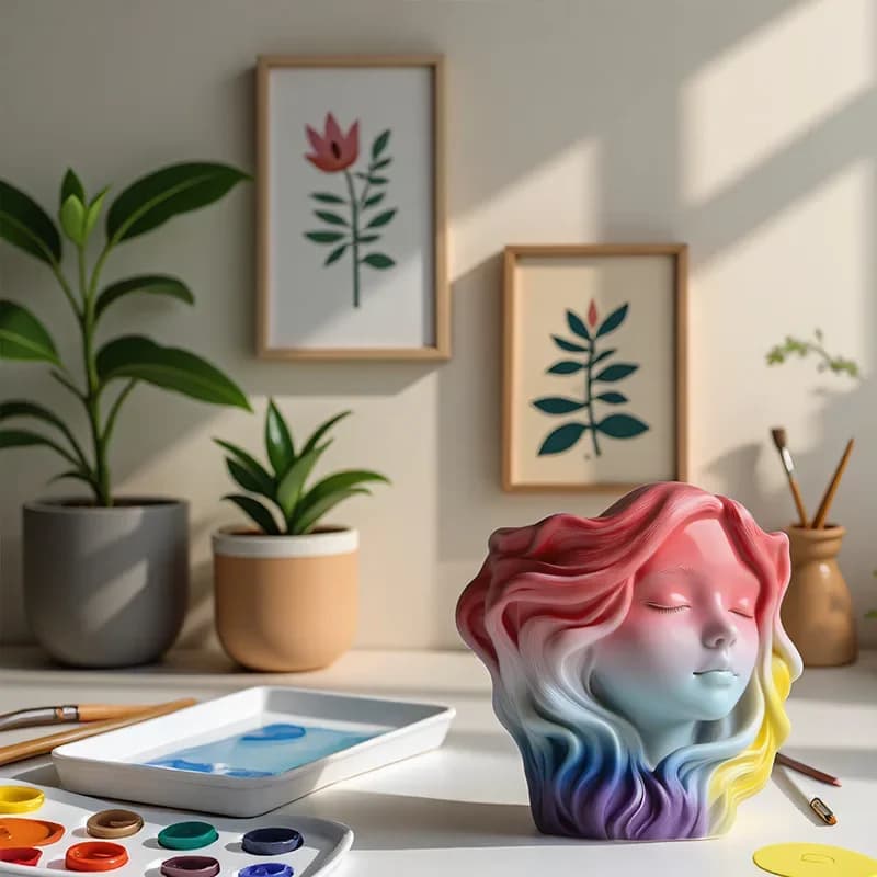Stampo in silicone per vaso da fiori a forma di ragazza, stampo in gesso per aromaterapia, stampo in resina epossidica fai da te per tazza portaoggetti, stampo in silicone per decorazione vaso da fiori