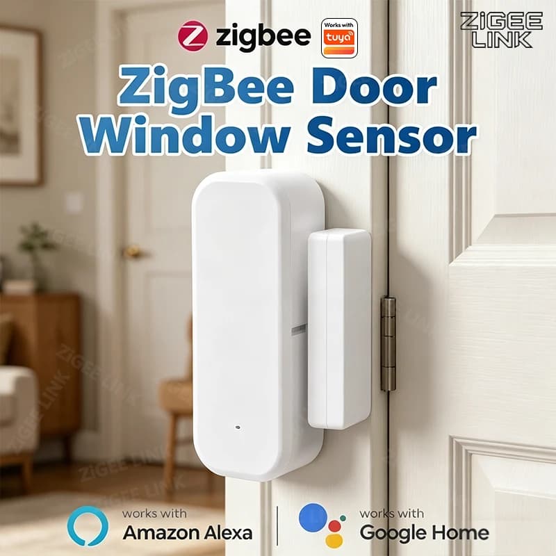 Sensore ZigBee per Porte e Finestre, Rilevatore di Apertura Cancelli, Sensore di Presenza Umana Tuya Smart Life per Interruttore Luce, Allarme APP, Sicurezza Domestica