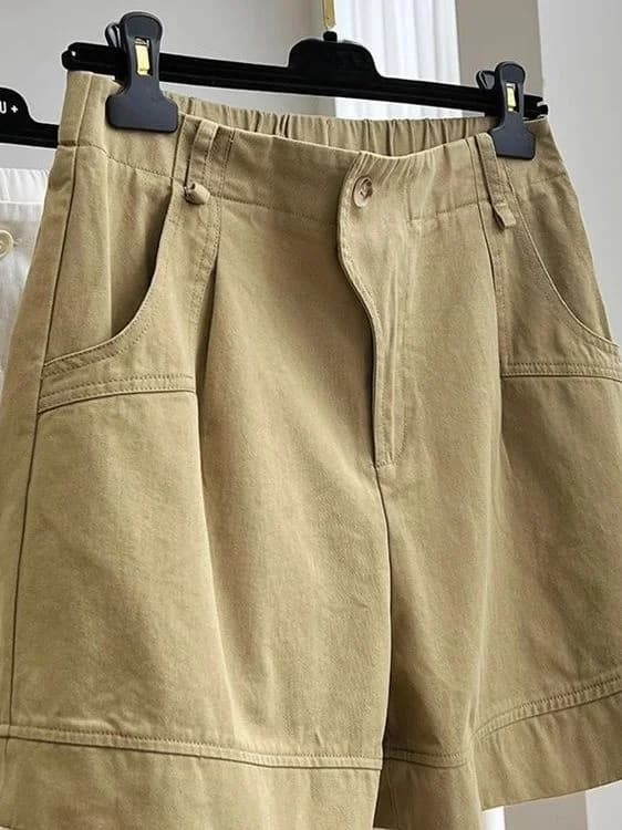 plus Size High Waist Wide Leg Casual Shorts Women Summer Loose Thin Denim Hot Pants Elastic Waist A-Line Shorts for Heavy Girls
