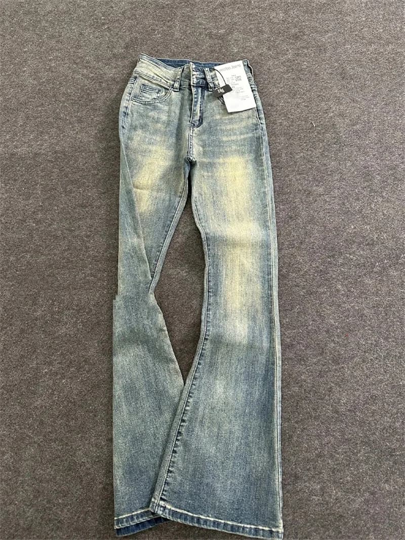 Jeans da Uomo American High Street, Invernali, Trendy, Vintage, Larghi, a Vita Alta, Gamba Dritta, Leggermente Svasati, Pantaloni Lunghi