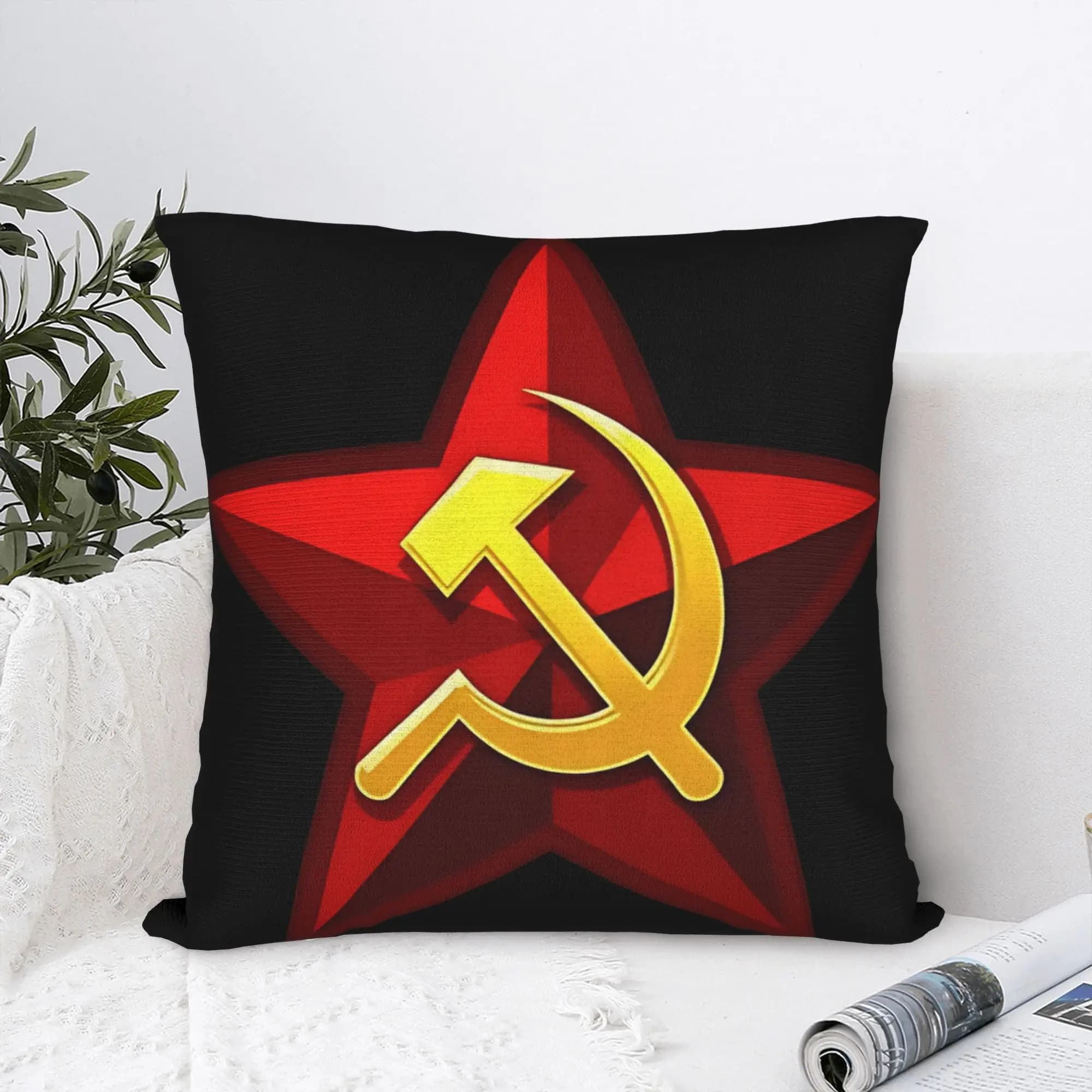 CCCP Soviet Hammer And Sickle Star Pillow Cover Soft Cushion Cover Cute Funny Pillow Case For Sofa Home Decor