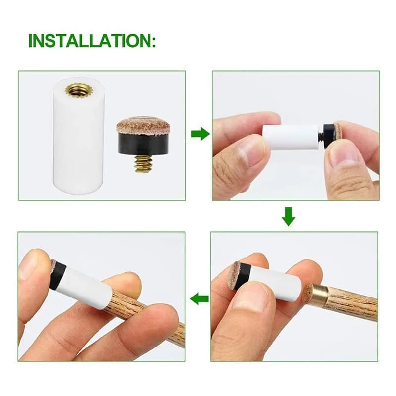 【CYBER MONDAY】12 Sets 12MM Billiard Pool Cue Tips Brass Screw Replacement Tips with Pool Cue Ferrule for Snooker Pool Cues