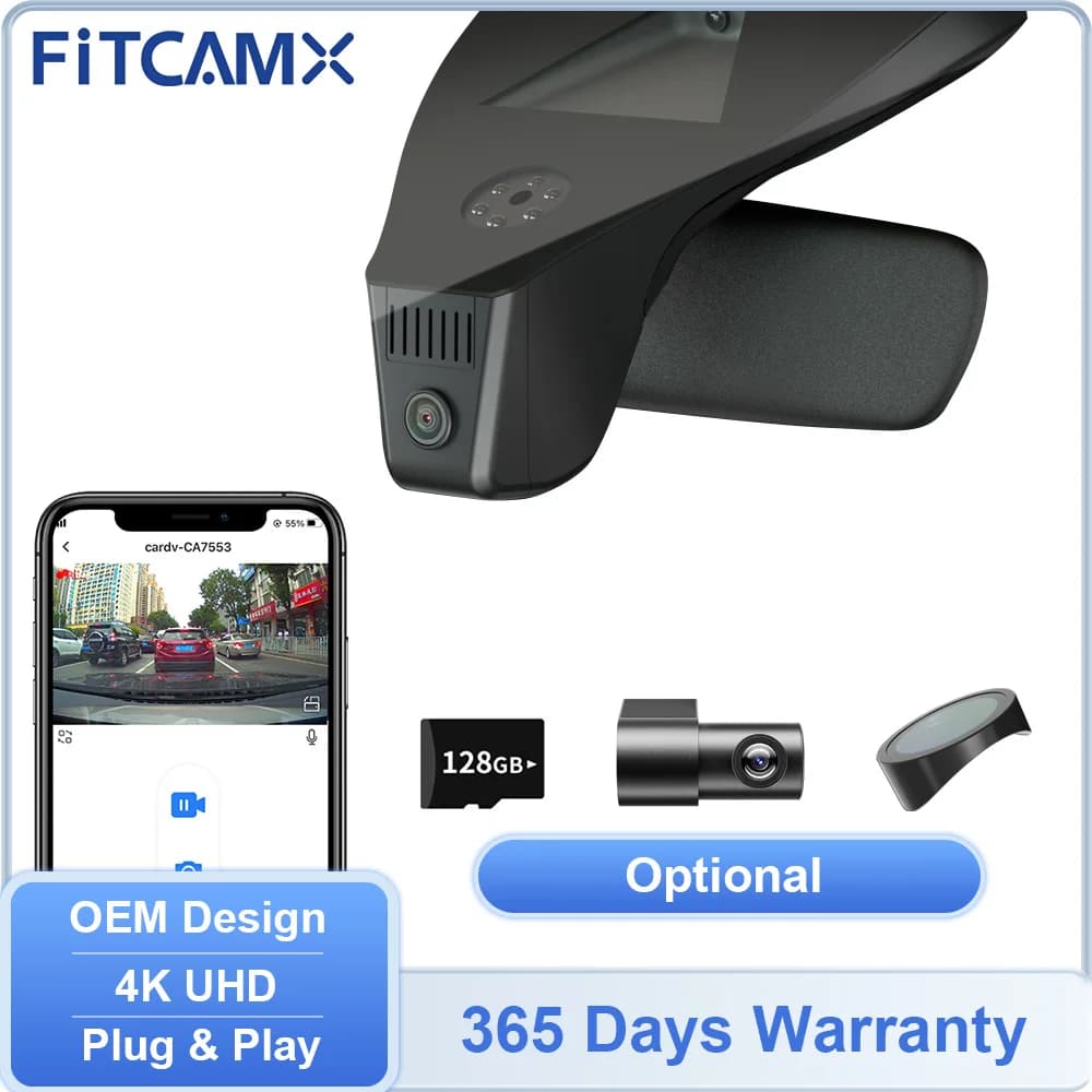 Telecamera FITCAMX per VW ID.4 2021-2025, Dashcam per ID.3 e Cupra Born 2020-2026, DVR per Auto Volkswagen ID.7 ID.6 ID.4 ID.3 ID.Buzz
