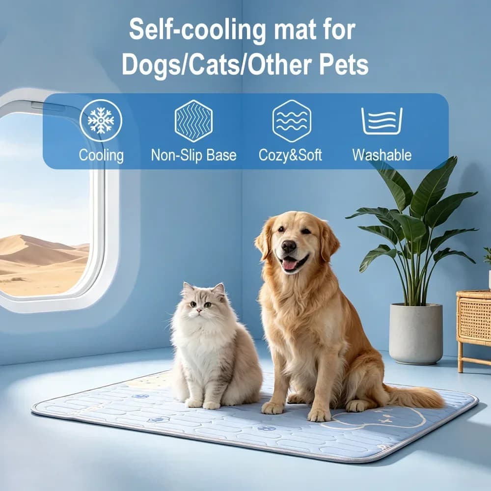 Tappetino Refrigerante per Cani, Cuccia Rinfrescante Estiva per Animali Domestici, 3 Misure per Cani Piccoli e Grandi, Coperta Portatile Rinfrescante e Resistente per Gatti, Tappetino Refrigerante per Divano, Coperta Rinfrescante per Gatti