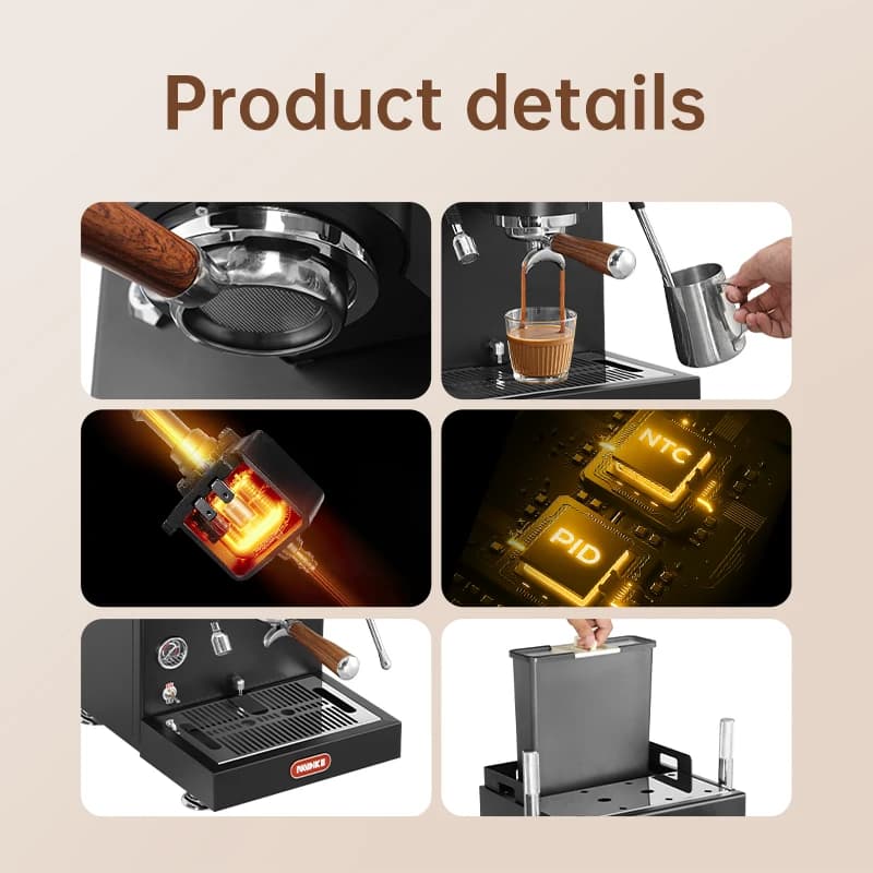Macchina per caffè semiautomatica per caffè espresso italiano con pompa vibrante importata multifunzionale a testa singola da 12 bar