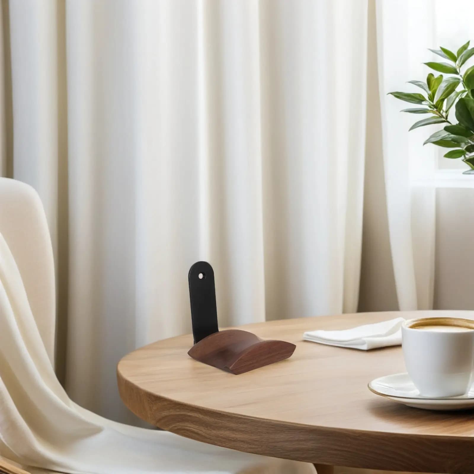 Support for Wall Headphones in beechwood, space saving, for Gaming, Office and Home