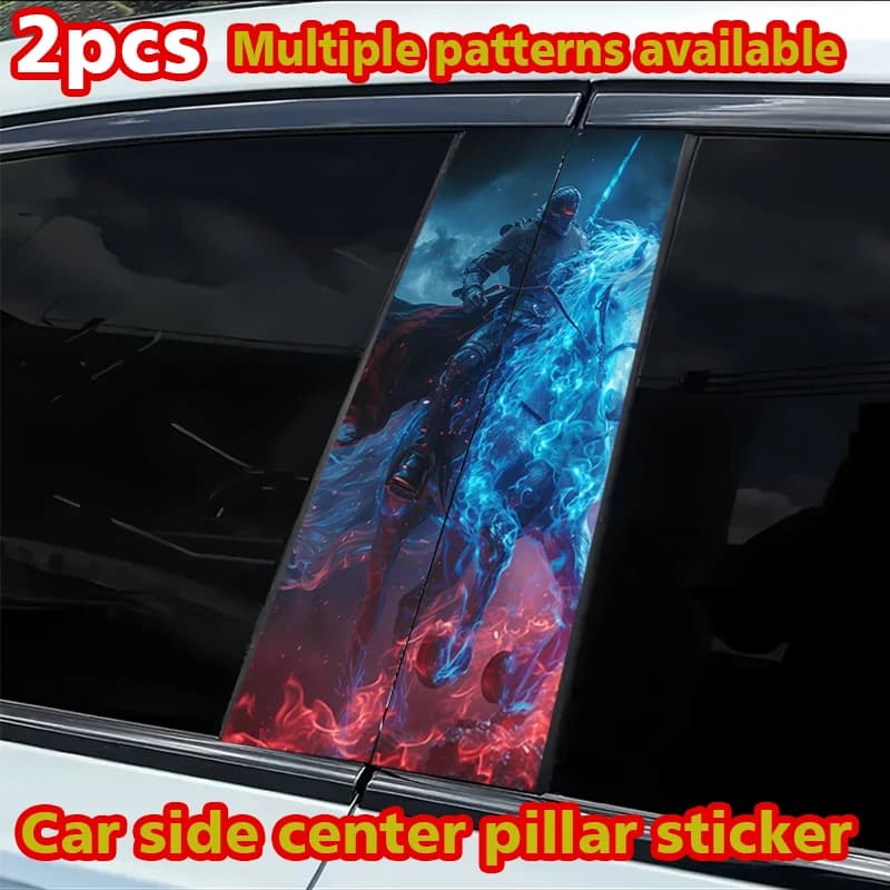 Wall decal B for car, 2 pieces, Ghost Rider, custom scratch-resistant film