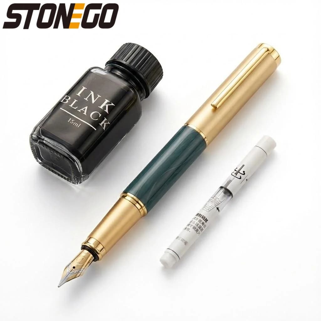 Premium Resin Fountain Pen Set with 15ml Ink and Gift Box Ideal for Writing Note Taking and Calligraphy