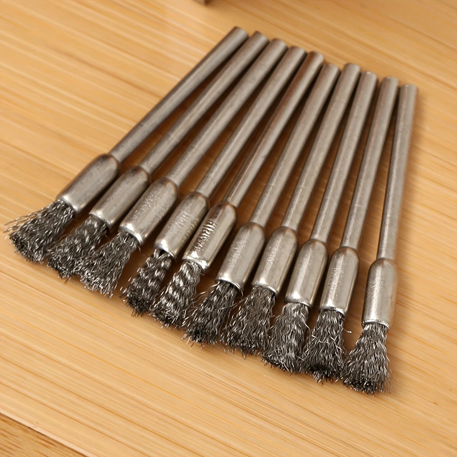 Spazzole in filo di acciaio inossidabile da 5/10 pezzi: set con testa conica e impugnatura da 3,17 mm – Adatte per utensili rotanti per pulizia, rimozione ruggine e levigatura