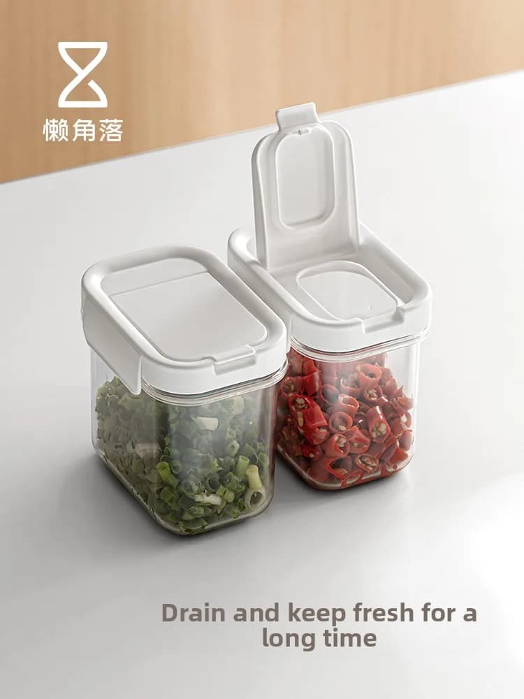 Contenitore Sigillato in Plastica per Alimenti, per Conservazione in Frigorifero di Aglio, Cipolla, Zenzero ed Erbe Aromatiche