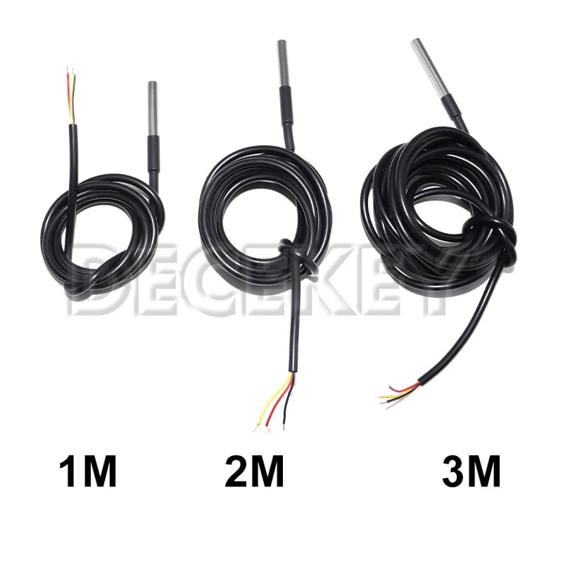 Sonda di Temperatura Impermeabile in Acciaio Inox DS18b20 1/3/5M con Cavo Filettato 18B20 per Arduino