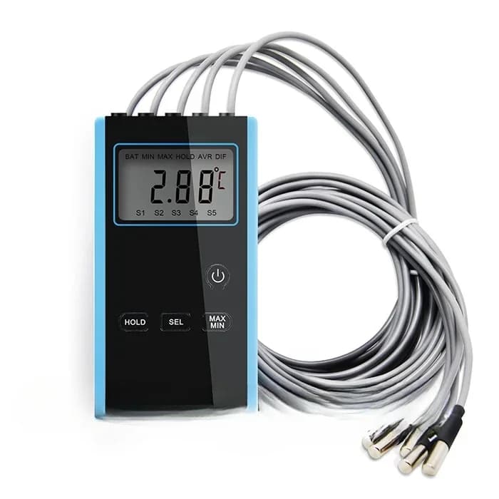 Termometro multipunto elettronico ad alta precisione Termometro multi-sonde portatile OYTM-5S per uso in laboratorio