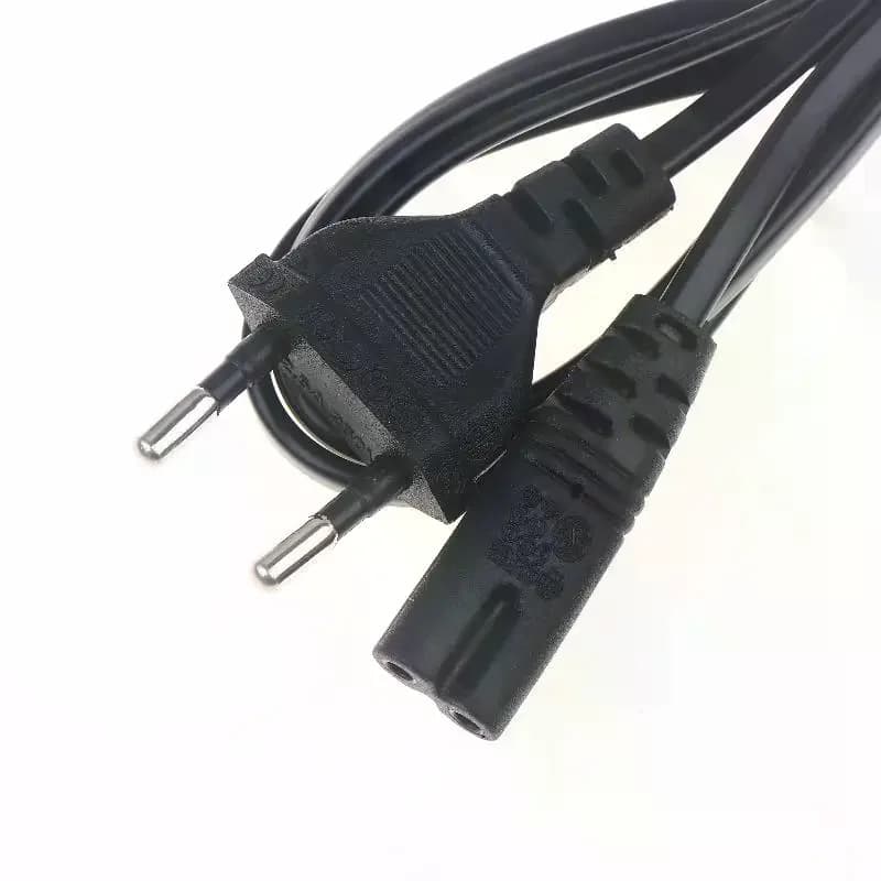 1/3/5Pcs 2 Prong Extension Cord EU Power Cable C7 Figure 8 Euro Power Cord For LG Sony TV Monitor Power Supply PS3 XBox Charger