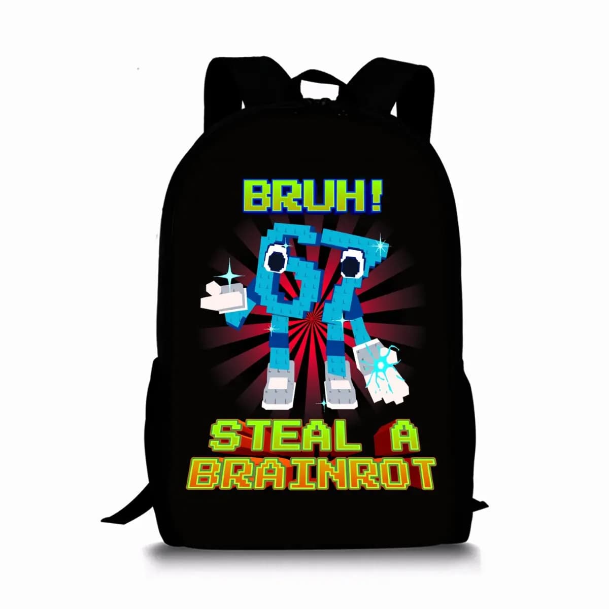 Nuovo Zaino Colorato con Stampa del Numero 67, Monostrato, per Ragazzi e Ragazze, Miglior Regalo, Borsa Scolastica 2D Piatta con Cartoni Animati per Bambini
