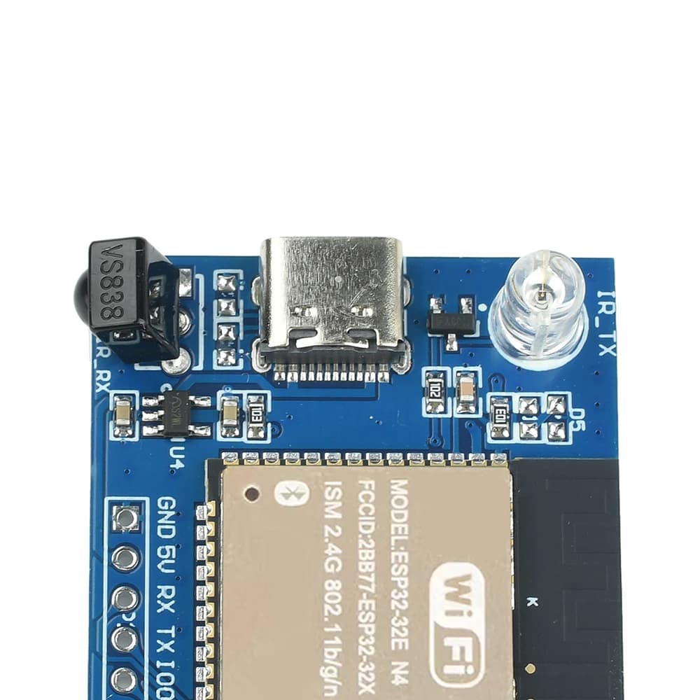 Modulo Trasmettitore e Ricevitore a Infrarossi ESP32 ESP32E-N4, Modulo di Trasmissione Trasparente WiFi con Comando NEC, Scheda di Sviluppo Tipo-C