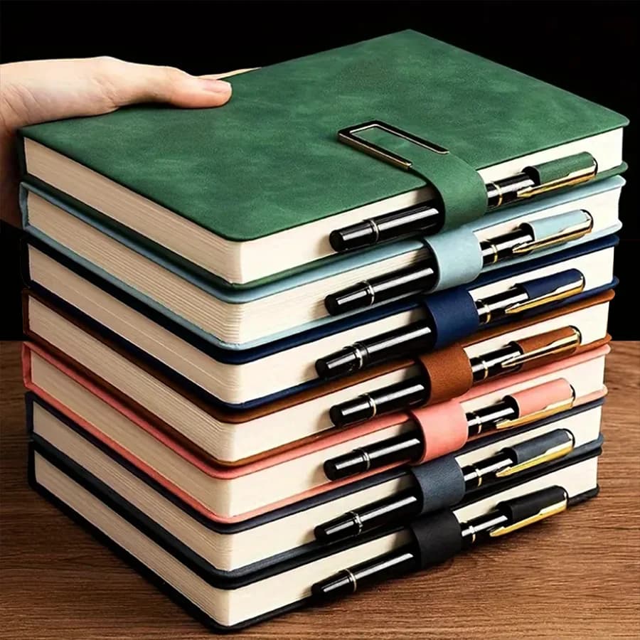 Quaderno in pelle A5 vintage personalizzato con copertina morbida, ideale per riunioni d'affari, diario di vita universitaria