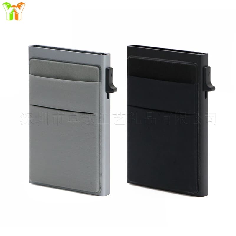 Porta carte di credito Rfid Porta carte di credito di lusso in metallo con porta carte di credito per uomo Portafogli mini minimalisti sottili e sottili