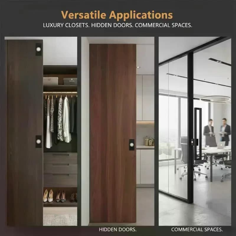 Fermaporta Magnetico Invisibile Regolabile, Potente Blocco Magnetico per Porte Nascoste, Armadi, Guardaroba e Mobili