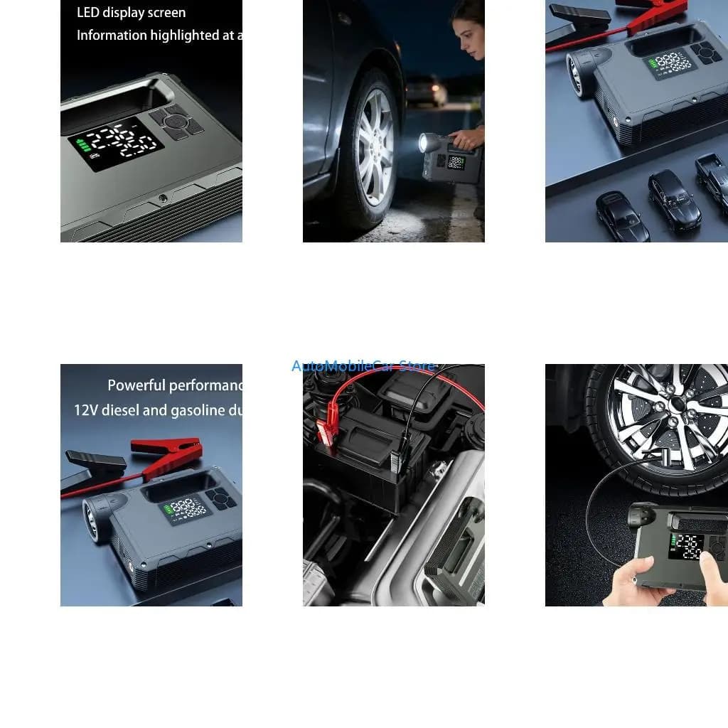 G8TE 12V Universal Vehicle Jump Starter And Tire Pump Unit Featuring USB Power Storage Ability
