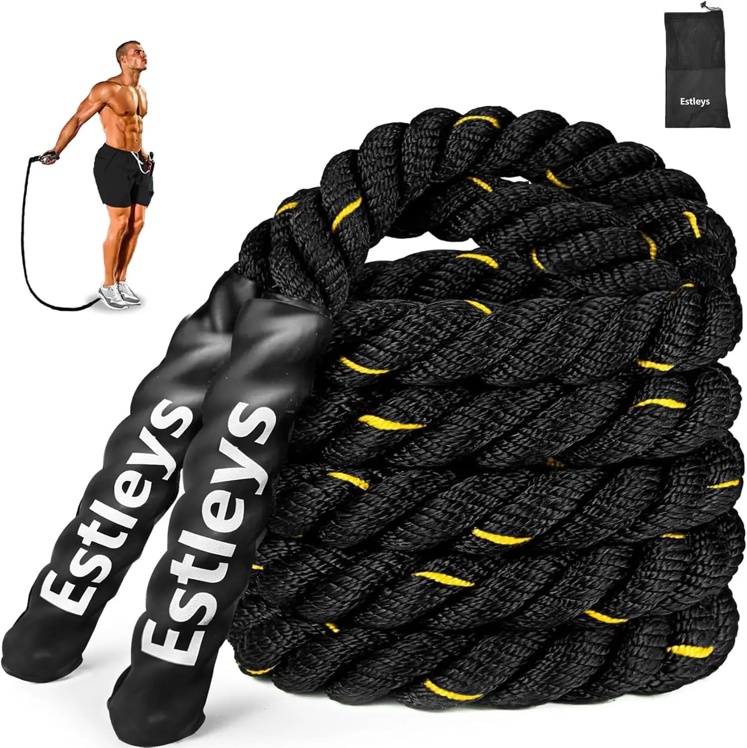 5 pounds weighed jumping rope for men and women, heavy jump rope for exercise at home, weight loss and exercise throughout the body