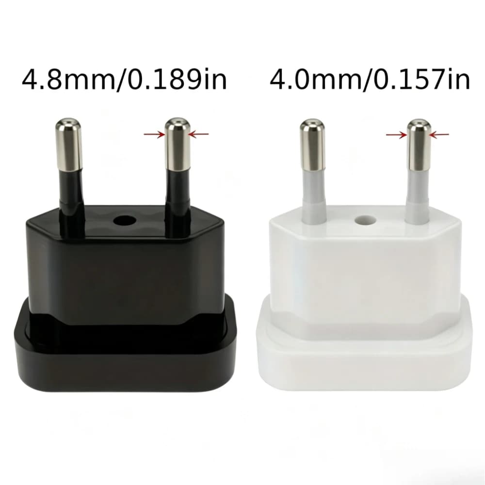 1pcs 4.8mm US To EU Euro Travel Plug Adapter Portable Power Socket Converter Outlet Connector Universal AC Power Conversion Plug