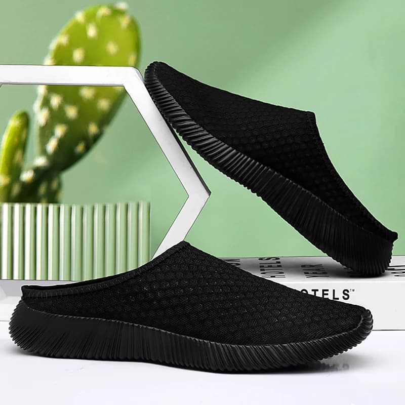 Women's Summer Shoes Fashion Black Outdoor Casual for Women Sneakers Low Walking Shoes Mocassini in Mesh Breathable Solid Color