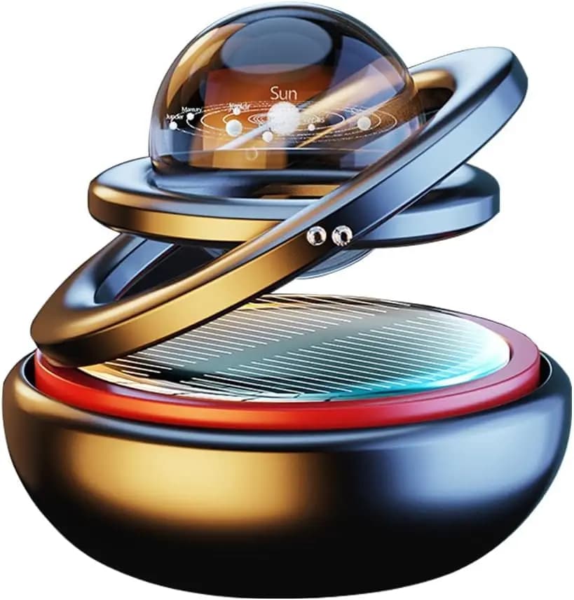 Decorazione Auto Rotante a Energia Solare, Sfera di Cristallo con Profumo Sottile, Deodorante Ricaricabile per Cruscotto