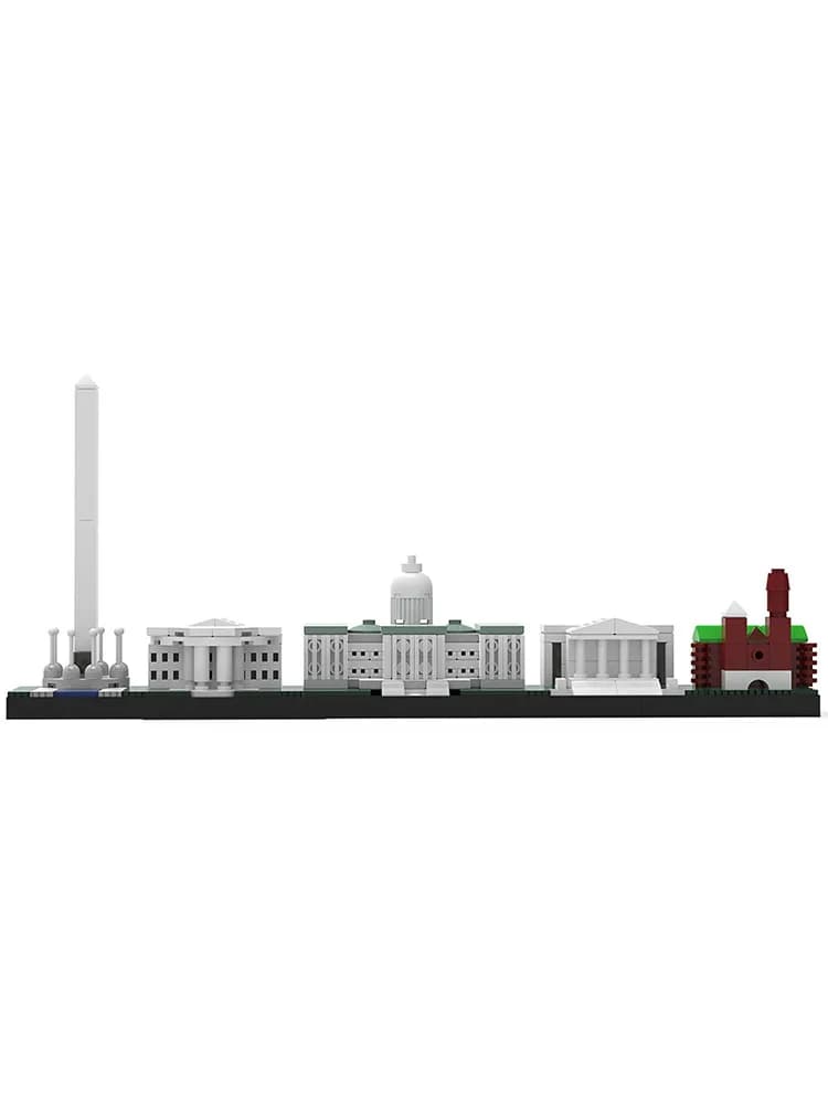 Washington DC Skyline MOC Building Blocks, Architettura dei monumenti Capitoli degli Stati Uniti, Modello fai da te per paesaggi urbani per collezionisti adulti