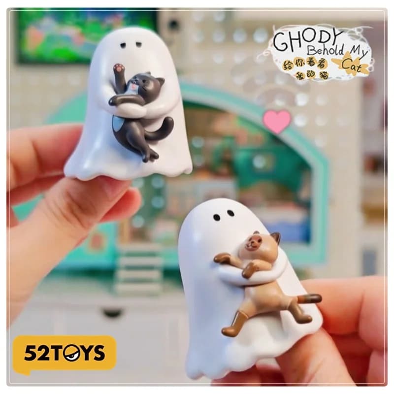 Genuine 52toys Ghody Behold My Cat Blind Box Figures Tiny Blue Furbal Lucky Little White Trendy Toys Collectible Decor Gifts