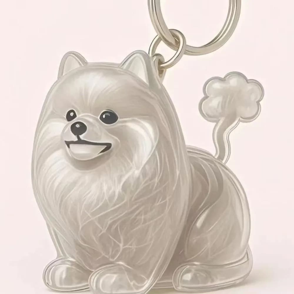Cartoon Dog Shape Dog Hair Storage Box Transparent DIY Handmade Pet Hair Keychain Hair Grooming Acrylic Puppy Pendants Backpack