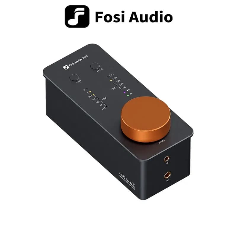 Fosi Audio SK02 Amplificatore audio Decodificatore USB Supporto DSD 256 PCM DAC Amplificatore per cuffie per cuffie bilanciate da 3,5 mm e 4,4 mm