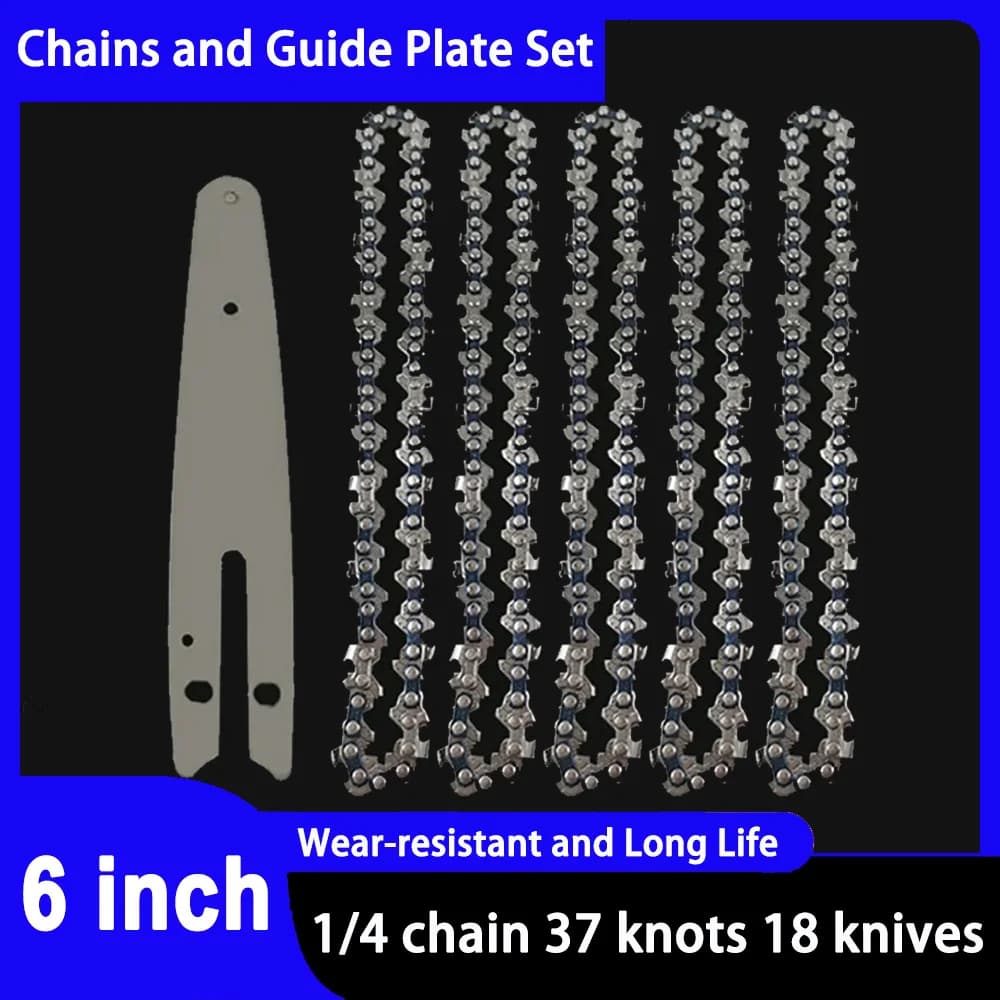 6" Saw Chain for Mini Chainsaw Mini Steel Chainsaw Chains Electric Chainsaws 37 knots 18 knives Chain Replacement Saw Accessory