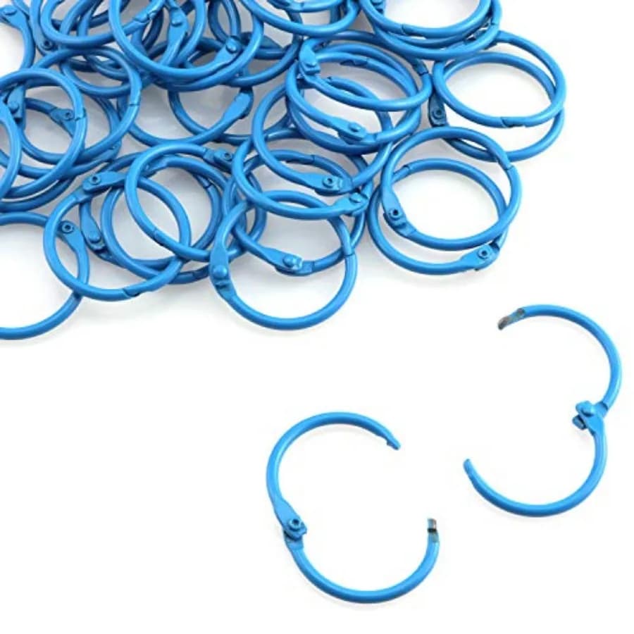 50pcs 1" Book Ring Metal Loose Leaf Ring, Book Binder Hinged Buckle Rings Scrapbook Sketchbook Craft Photo Album DIY Binding Ri