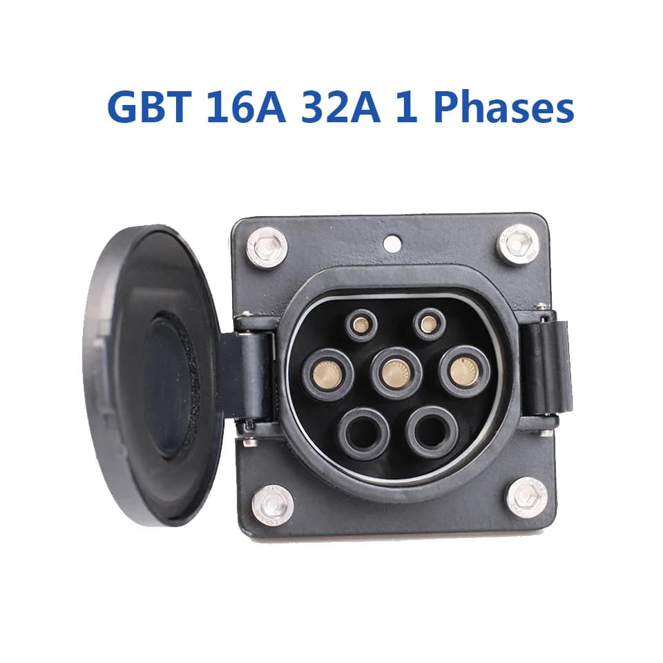 3.5KW 7KW GBT EV Connector 16A 32A 1P EV Power Bearing EV Cableless charging socket for Chinese standard electric car