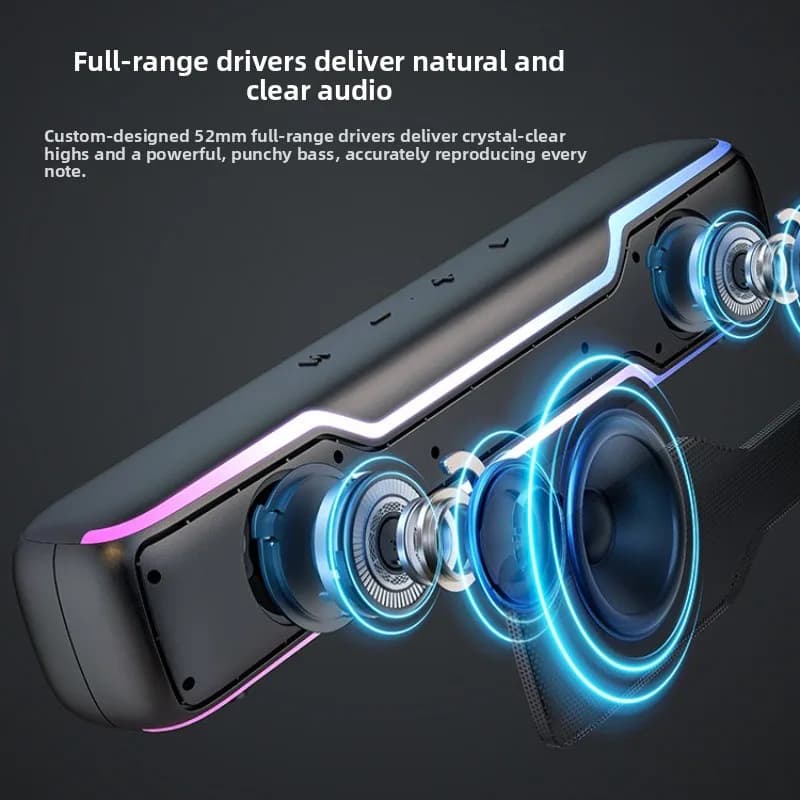 Sistema Audio Domestico con Soundbar Bluetooth Portatile e Altoparlante Carino