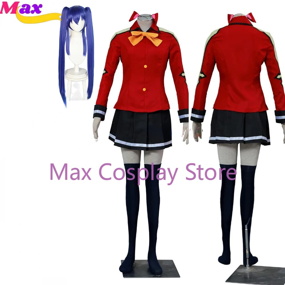 Max Anime Wendy Marvell Costume Cosplay Halloween Party Abbigliamento Abiti Abito Uniforme scolastica Top + Gonna + Cravatta + Calzini Set YW