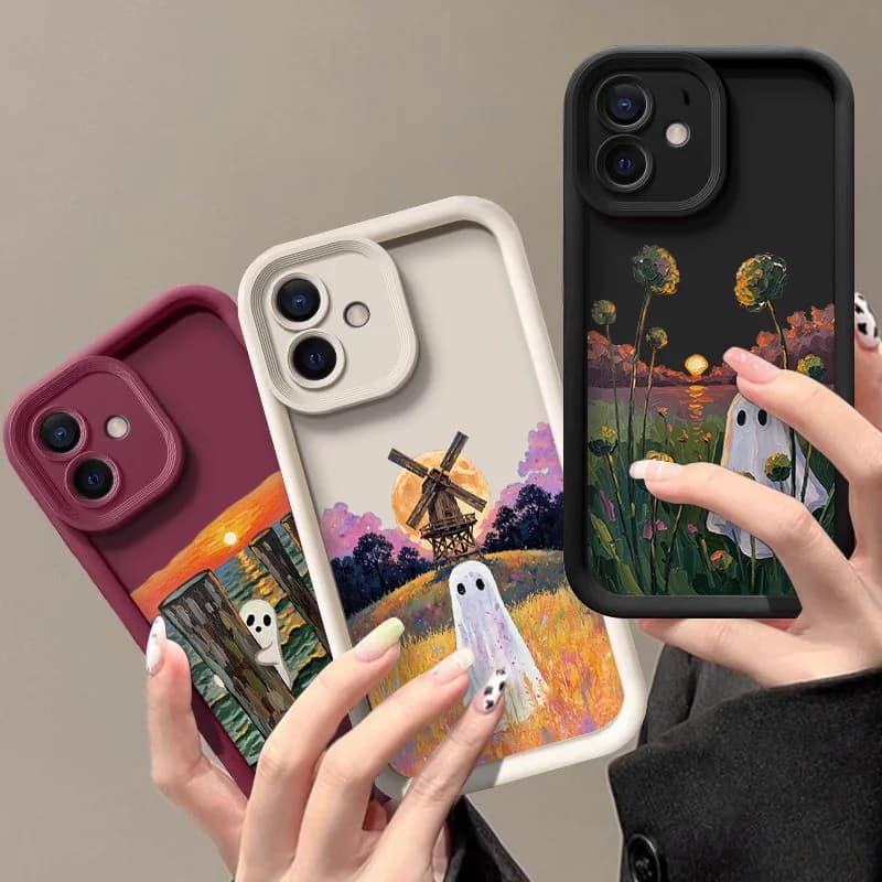 Abstract Cute Ghost Pattern Phone Case for Xiaomi 17T 15T Pro 15 Ultra 14T 14 13t 13 12T 12 11 Lite Halloween Soft Cover Fundas