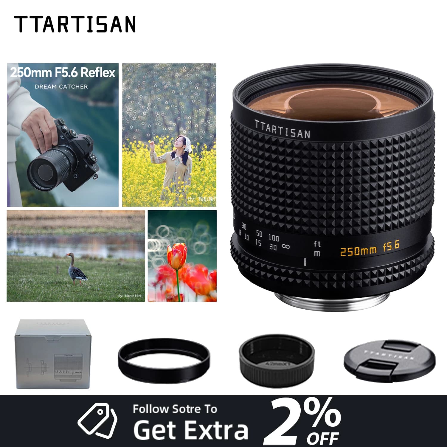 TTArtisan 250mm F5.6 Full-Frame Reflex Lens Donut Bokeh Manual Telephoto MF Lens for M42 mount adapt Sony E Nikon Z Canon R EF